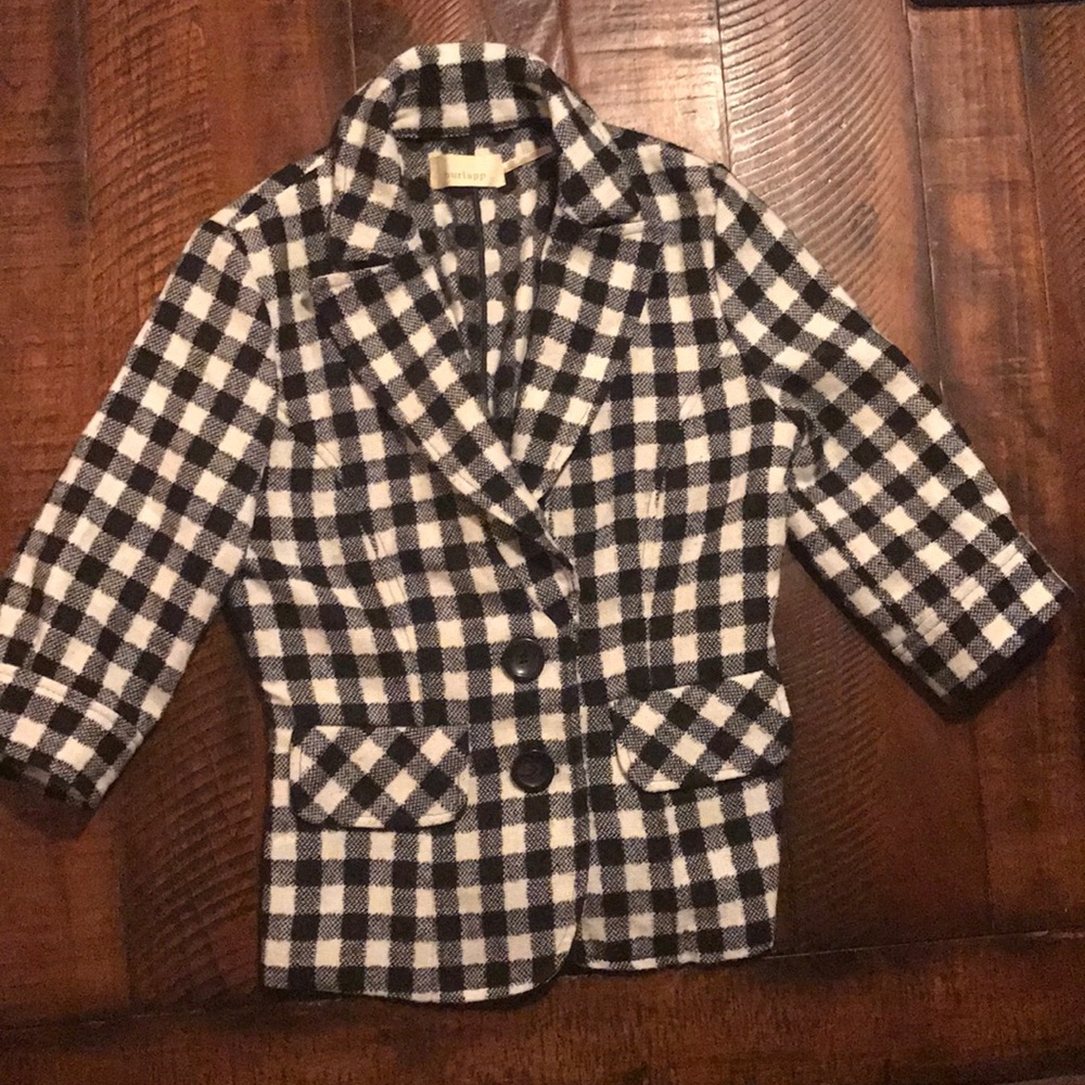 ANTHROPOLOGIE Burlapp Black & White Blazer